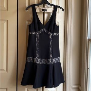 black dress with lace accent